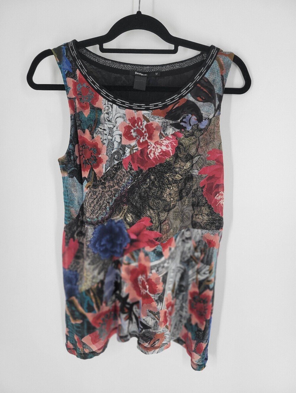 Desigual Floral Print Sleeveless Tank Top Size M